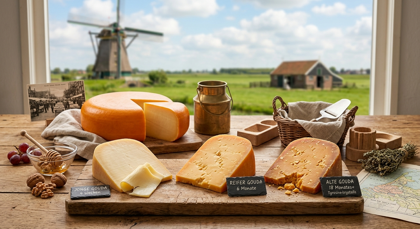 Gouda Käse – verschiedene Reifestufen und Geschmack
