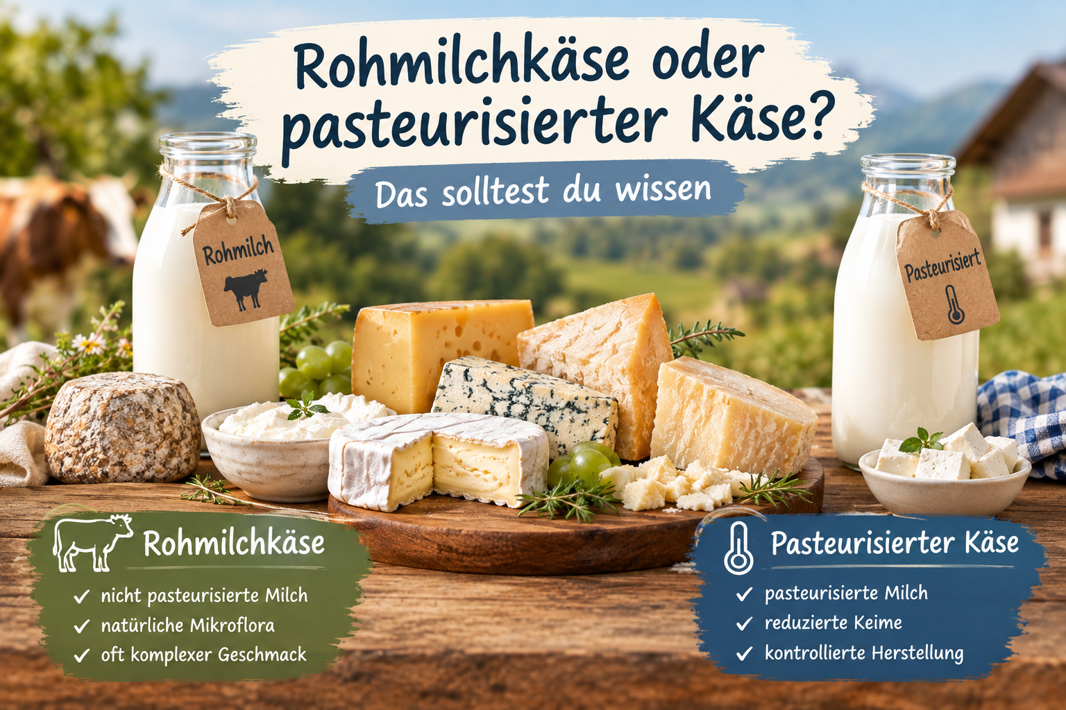 Rohmilchkäse oder pasteurisierter Käse