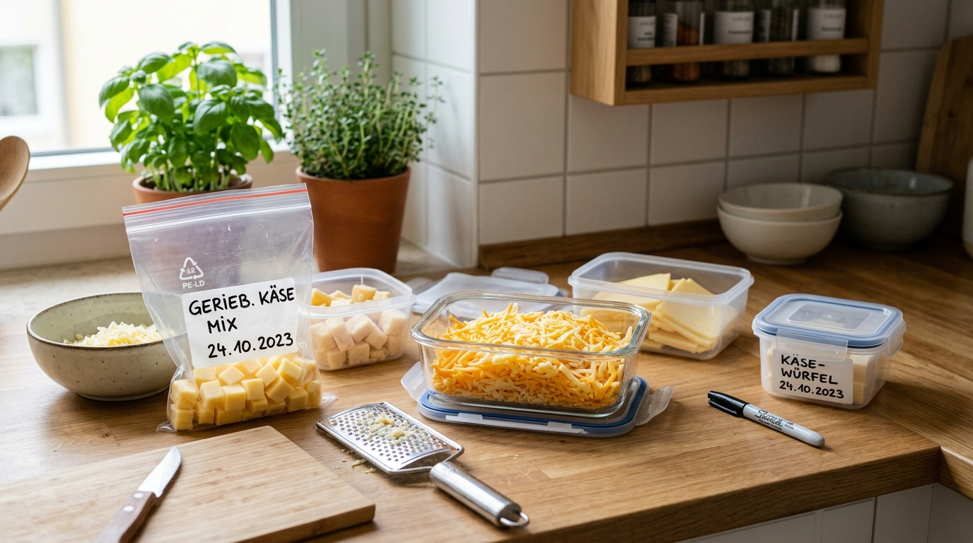 Käsereste einfrieren und portionieren