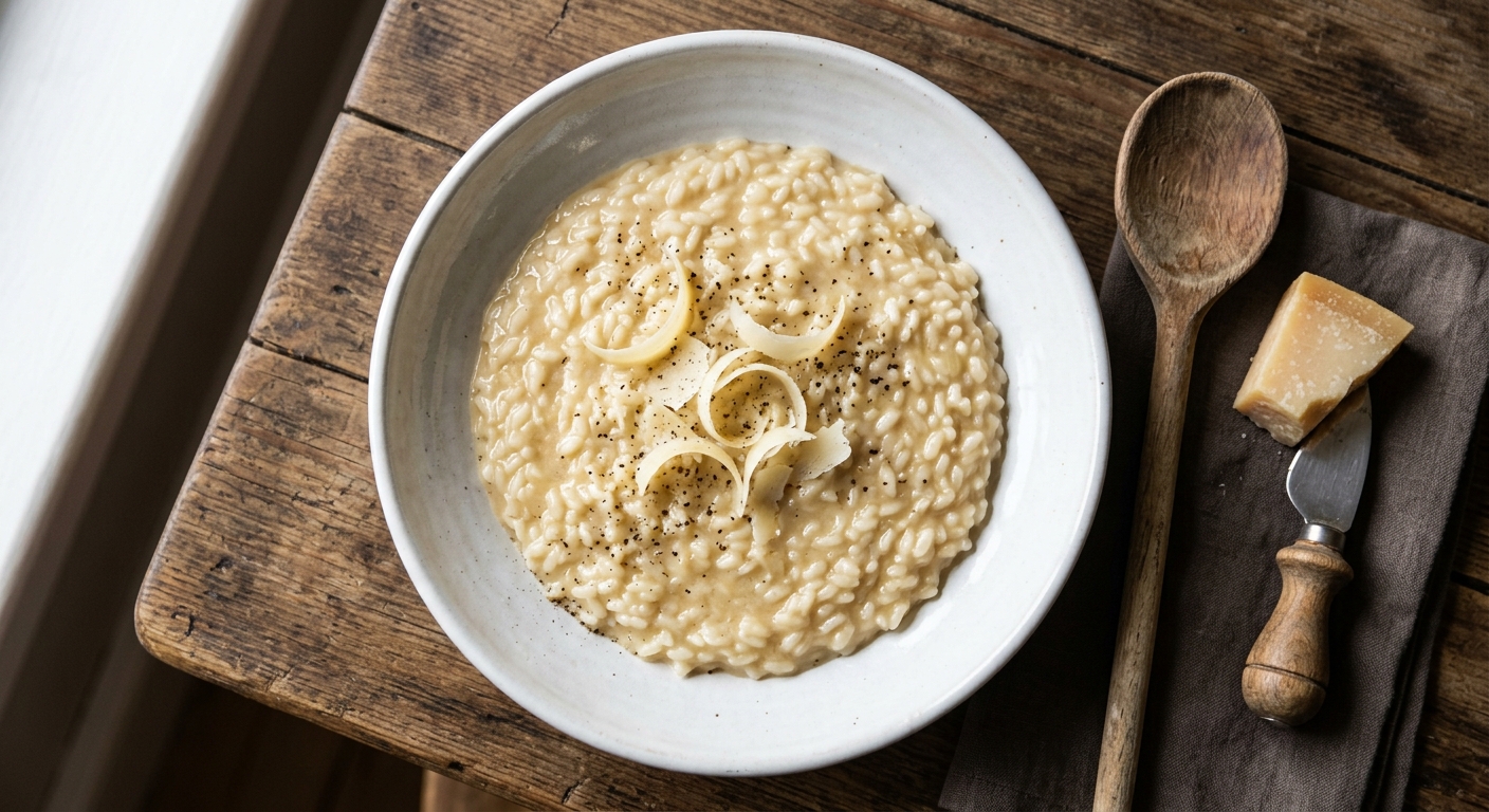 Cremiges Parmesan Risotto Rezept mit frisch geriebenem Parmigiano-Reggiano