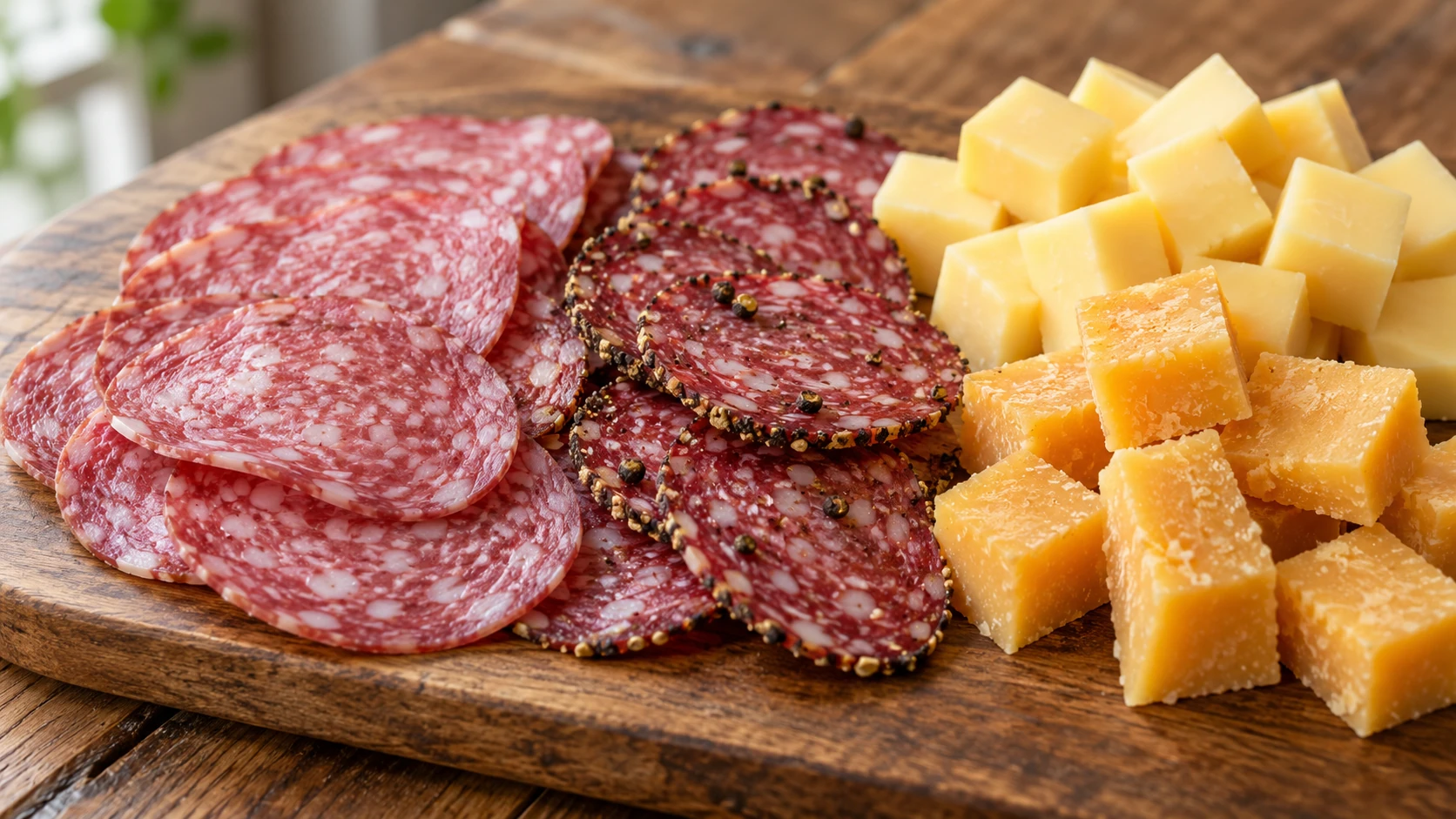 Milde und würzige Salami mit jungem und gereiftem Gouda