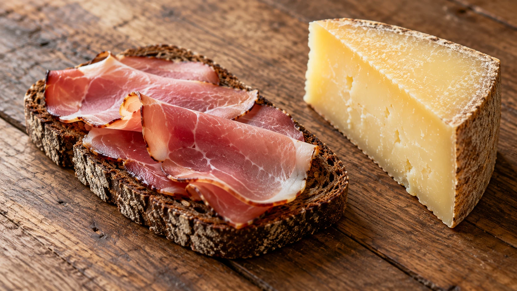 Schwarzwälder Schinken mit Bergkäse auf Roggenbrot